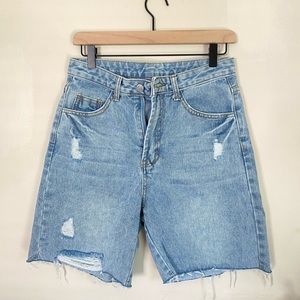 Raw Hem Bermuda Shorts